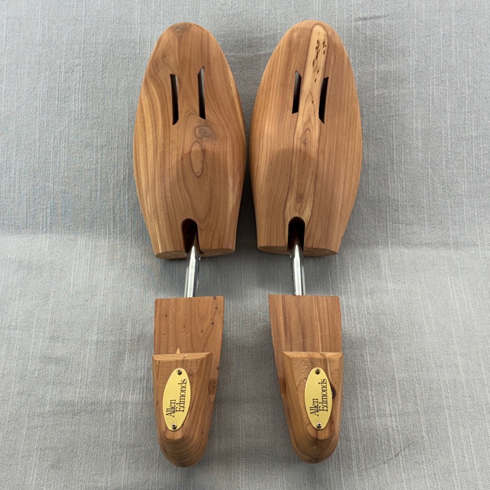 Allen Edmonds Shoe Trees Mens Large Cedar Wood Split Toe Adjustable Natural